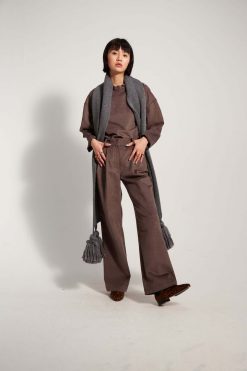 Heimstone Ellis Scarf In Grey Knit Knits