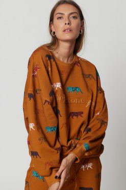 Heimstone Tops Harlem Jumper In Tiger Print