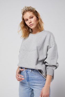 Heimstone Tops Harlem Jumper In Heather Grey Fleece