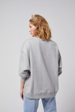 Heimstone Tops Harlem Jumper In Heather Grey Fleece