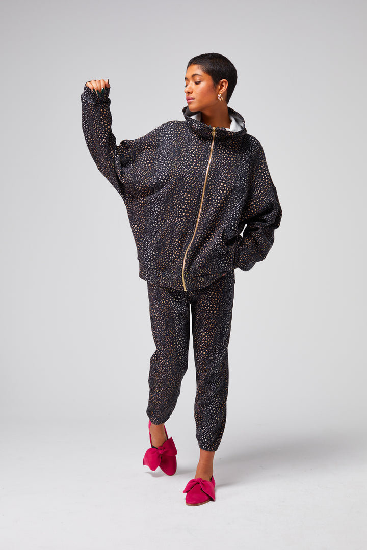 Heimstone Jack Sweat In Black Leopard Printed Fleece Tops 2 Heimstone Jack Sweat In Black Leopard Printed Fleece Tops