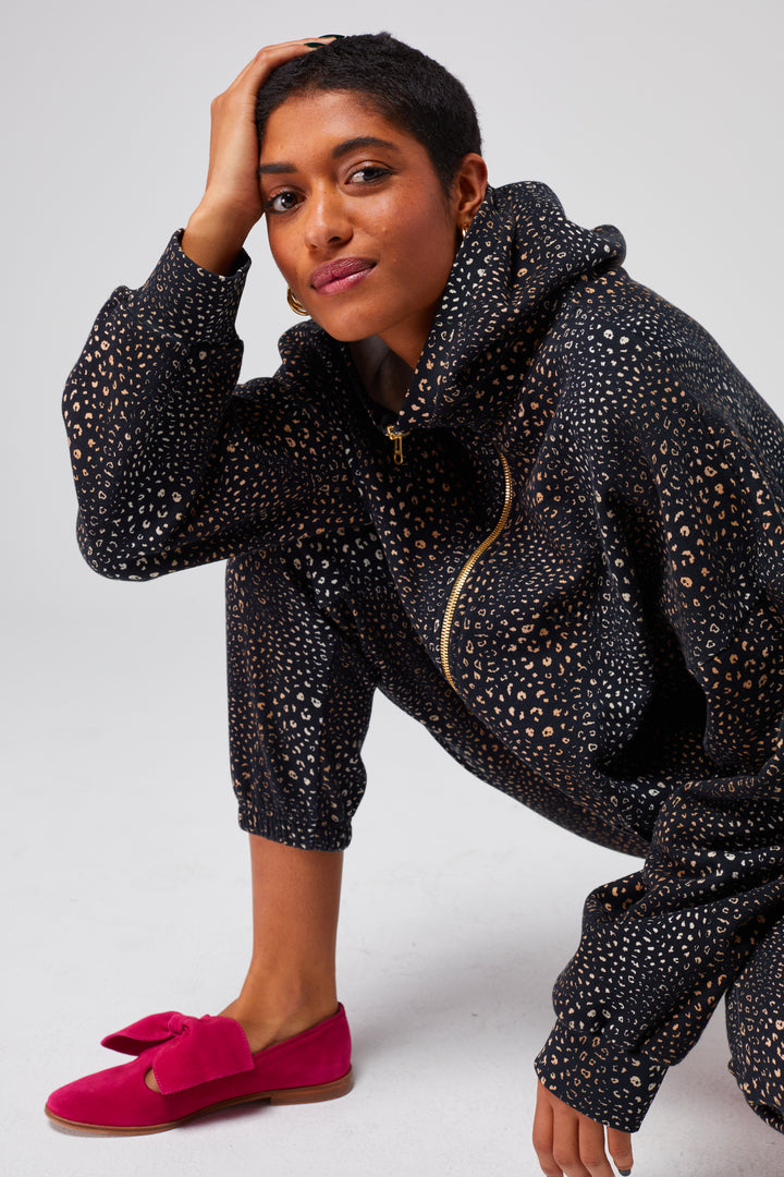 Heimstone Jack Sweat In Black Leopard Printed Fleece Tops 6 Heimstone Jack Sweat In Black Leopard Printed Fleece Tops