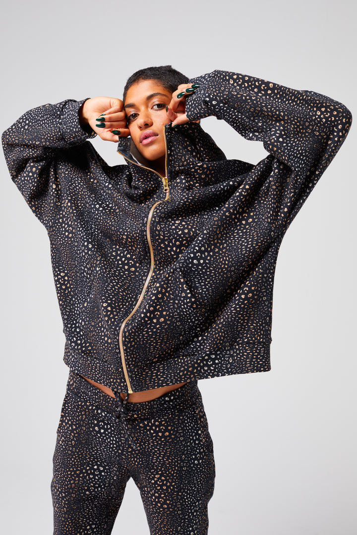 Heimstone Jack Sweat In Black Leopard Printed Fleece Tops 5 Heimstone Jack Sweat In Black Leopard Printed Fleece Tops