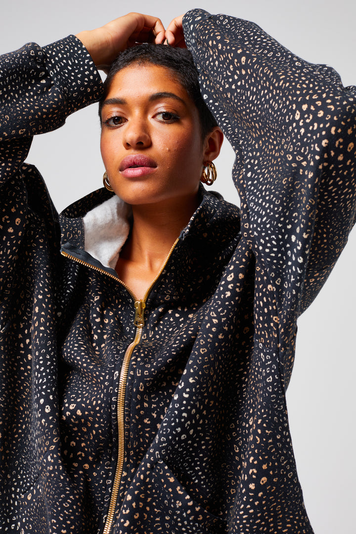 Heimstone Jack Sweat In Black Leopard Printed Fleece Tops 3 Heimstone Jack Sweat In Black Leopard Printed Fleece Tops