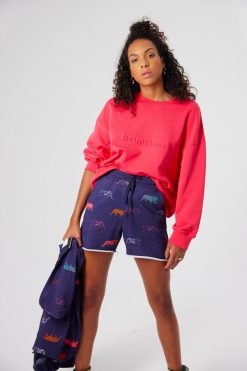 Heimstone Tops Harlem Jumper In Pink Fleece