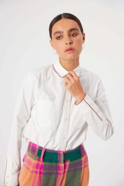 Heimstone Dori Shirt In White Cotton Tops