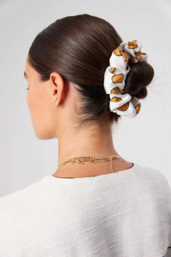 Heimstone Scrunchie In White XXL Messy Dots Scrunchies