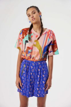 Heimstone Tops Dede T-shirt In Pink Leopard Print