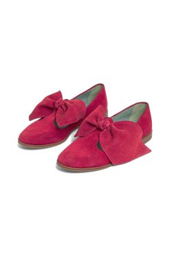 Heimstone BB Ballerina Shoes In Fuschia Suede Leather