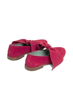 Heimstone BB Ballerina Shoes In Fuschia Suede Leather