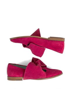 Heimstone BB Ballerina Shoes In Fuschia Suede Leather