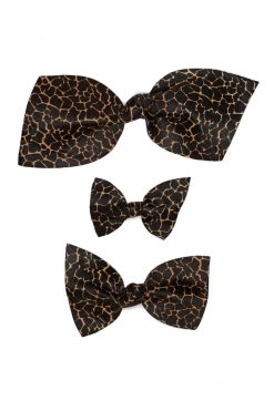 Heimstone Hair Clips Mini Hair Clip In Giraffe Printed Leather