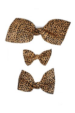 Heimstone Mini Hair Clip In Cheetah Printed Leather Hair Clips