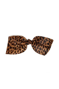 Heimstone Large Hair Clip In Leopard Printed Leather Heimstone Signature