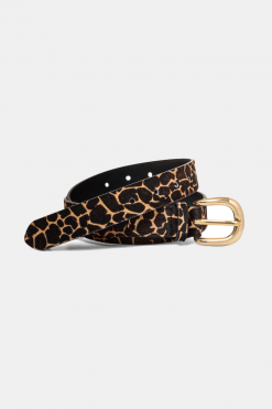 Heimstone Belt In Giraffe Printed Leather Leather Goods