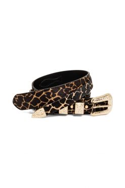 Heimstone Texan Belt In Giraffe Printed Leather
