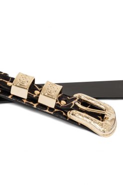 Heimstone Texan Belt In Giraffe Printed Leather