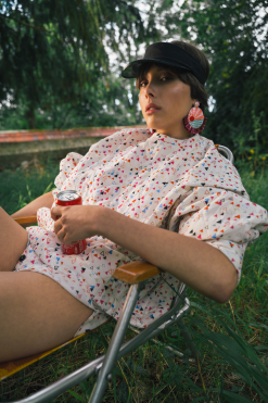 Heimstone Tops Harlem Jumper In Fior Di Latte Print