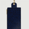 Heimstone Celebration Looks The Minis - Large Neck Wallet In Blue Cheetah Printed Leather