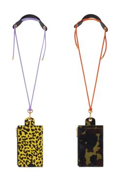 Heimstone The Minis - Large Neck Wallet In Orange Camouflage Printed Leather