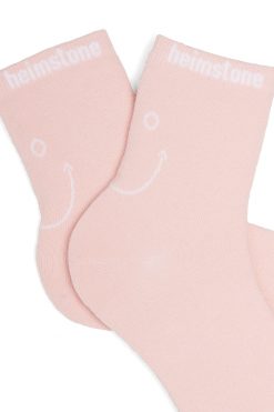 Heimstone Ankle Socks In Pink Smiley