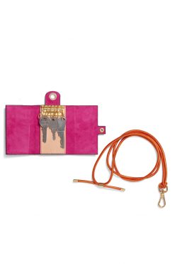 Heimstone The Minis - 6 Key Holder In Orange Leopard Leather