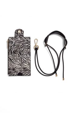 Heimstone The Minis - Large Neck Wallet In Zebra Printed Leather
