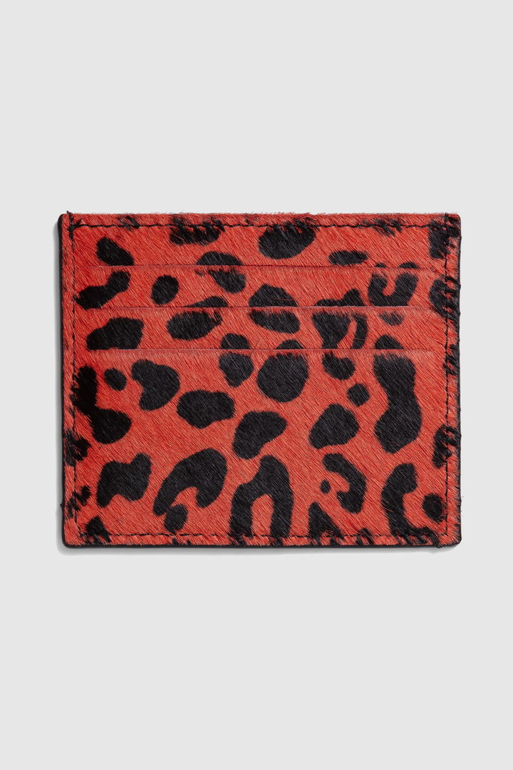 Heimstone The Minis - Card Holder In Orange Leopard Leather 1 Heimstone The Minis - Card Holder In Orange Leopard Leather