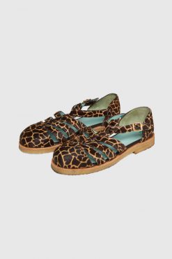 Heimstone Ricky Sandals In Giraffe Printed Leather Shoes
