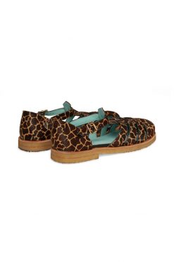 Heimstone Ricky Sandals In Giraffe Printed Leather Shoes