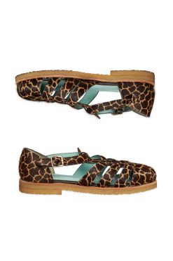 Heimstone Ricky Sandals In Giraffe Printed Leather Shoes