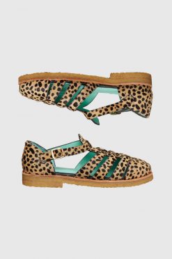 Heimstone Ricky Sandals In Cheetah Printed Leather Shoes