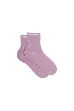 Heimstone Ankle Socks In Lilac Smiley