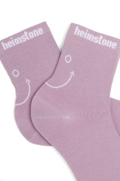 Heimstone Ankle Socks In Lilac Smiley