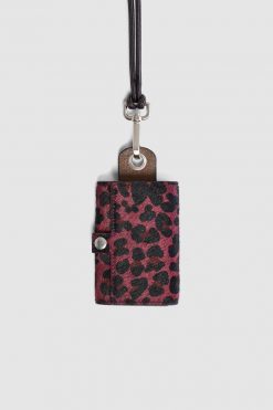 Heimstone The Minis - 6 Key Holder In Burgundy Leopard Printed Leather