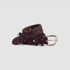 Heimstone Leather Goods Belt In Burgundy Leopard Leather