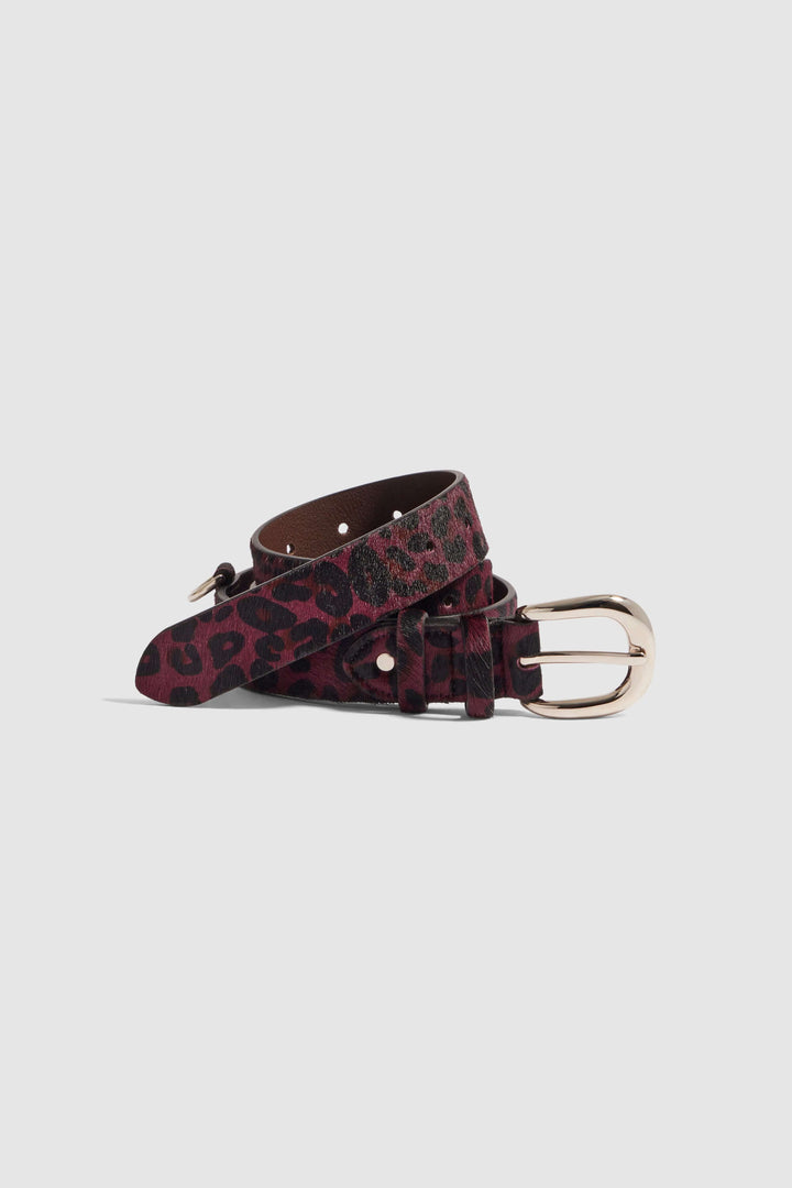 Heimstone Leather Goods Belt In Burgundy Leopard Leather 1 Heimstone Leather Goods Belt In Burgundy Leopard Leather