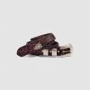 Heimstone Texan Belt In Burgundy Leopard Leather Leather Goods