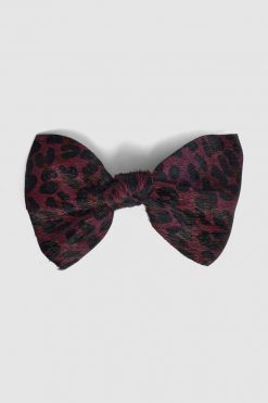 Heimstone Celebration Looks Small Hair Clip In Burgundy Leopard Printed Leather