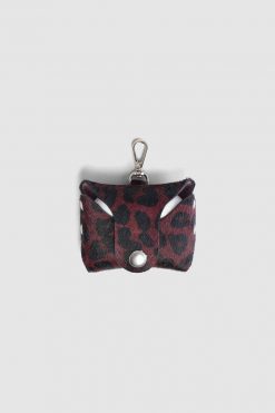 Heimstone Pro Airpods Case In Burgundy Leopard Printed Leather