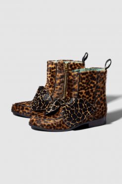 Heimstone BB Boots In Leopard & Giraffe Printed Leather Shoes