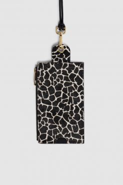 Heimstone Celebration Looks The Minis - Large Neck Wallet In White Giraffe Printed Leather