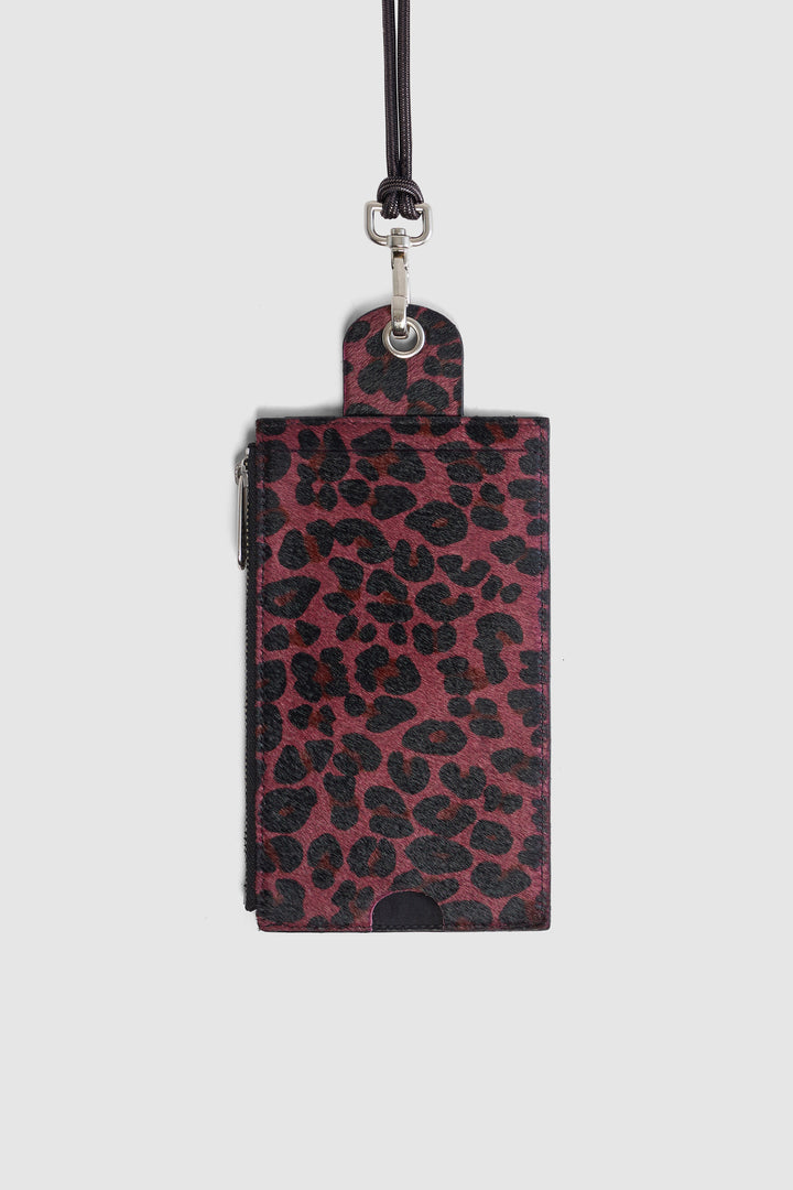 Heimstone The Minis - Large Neck Wallet In Burgundy Leopard Printed Leather 1 Heimstone The Minis - Large Neck Wallet In Burgundy Leopard Printed Leather