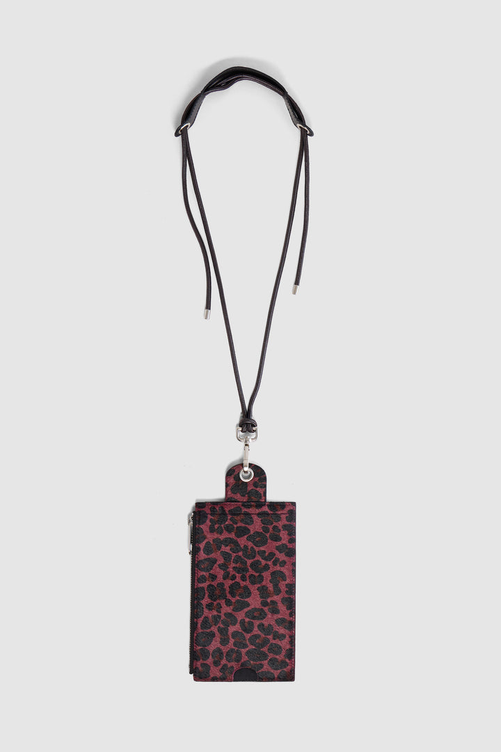 Heimstone The Minis - Large Neck Wallet In Burgundy Leopard Printed Leather 8 Heimstone The Minis - Large Neck Wallet In Burgundy Leopard Printed Leather