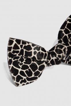 Heimstone Hair Clips Small Hair Clip In White Giraffe Printed Leather