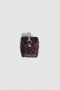 Heimstone Airpods Case In Burgundy Leopard Printed Leather
