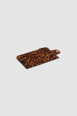 Heimstone The Minis - Large Neck Wallet In Grey Leopard Printed Leather