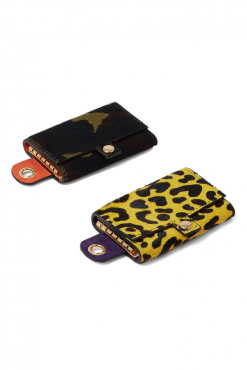 Heimstone The Minis - 6 Key Holder In Yellow Leopard Printed Leather