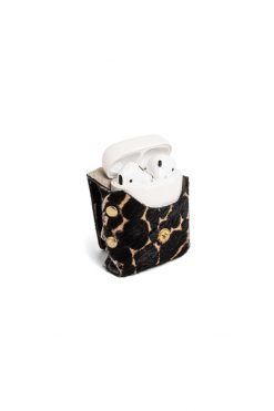 Heimstone Airpods Case In Giraffe Printed Leather