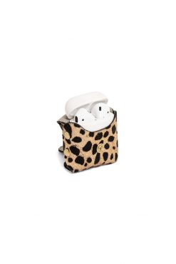 Heimstone Airpods Case In Cheetah Printed Leather